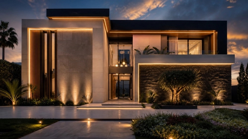 Electrification and lighting of the facade of the building in Ardabil for residential units Electrification and lighting of the facade of the building in Ardabil for residential units